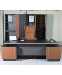 Premium Executive Desk with Integrated Shelving