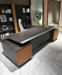 Premium Executive Desk with Integrated Shelving