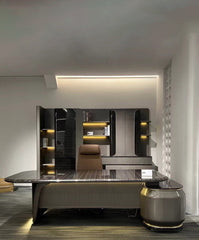 Luxe Executive Office Desk with Built-In Storage